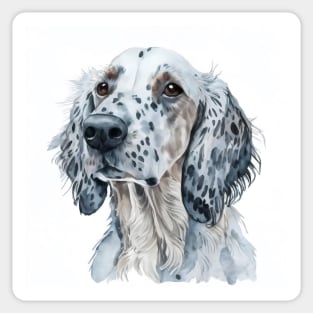 English Setter Portrait Watercolor Style Sticker